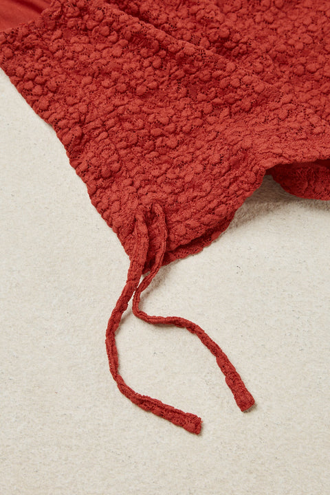 RHYTHM Gigi Lace Tie Side Top Red