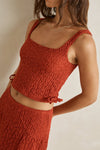 RHYTHM Gigi Lace Tie Side Top Red