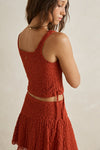 RHYTHM Gigi Lace Tie Side Top Red