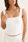 RHYTHM - Lia Broderie Top White
