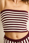 RHYTHM Daybreak Stripe Bandeau Knit Top Paprika