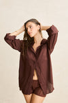 RHYTHM Pia Oversized Shirt Chocolate