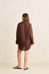 RHYTHM Pia Oversized Shirt Chocolate