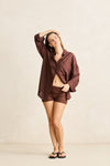 RHYTHM Pia Oversized Shirt Chocolate