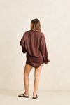 RHYTHM Pia Oversized Shirt Chocolate