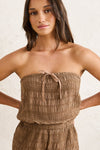 RHYTHM Sandy Cove Playsuit Brown