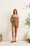 RHYTHM Sandy Cove Playsuit Brown