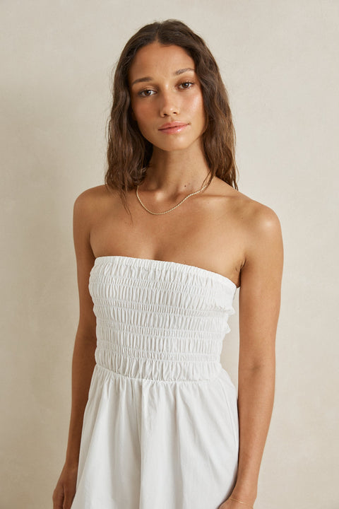 RHYTHM - Perry Strapless Playsuit White