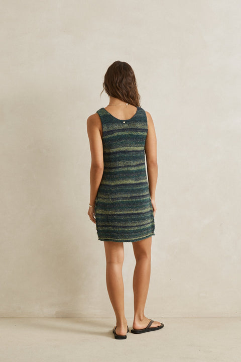 RHYTHM Baklava Scoop Neck Mini Dress Olive