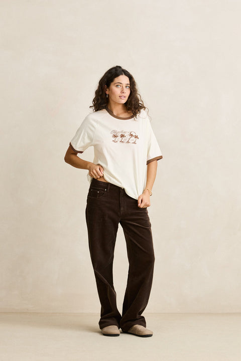RHYTHM Palma Printed Tee Brown