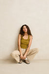 RHYTHM Posy Rib Tank Olive