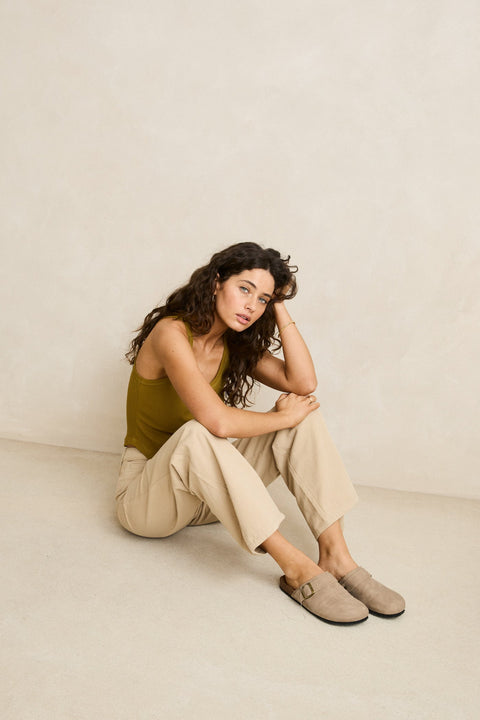 RHYTHM Posy Rib Tank Olive