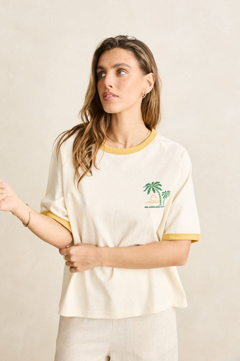 RHYTHM Sunset Palm Ringer Tee