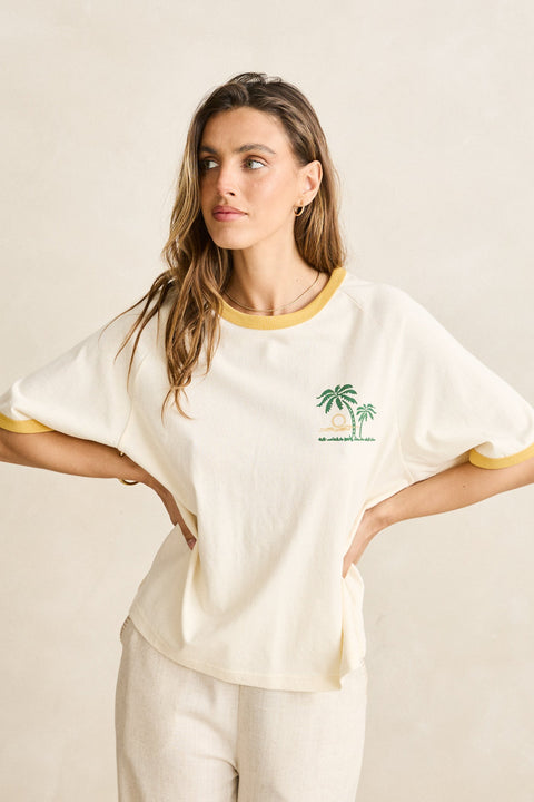 RHYTHM Sunset Palm Ringer Tee