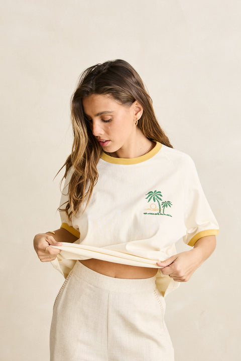 RHYTHM Sunset Palm Ringer Tee