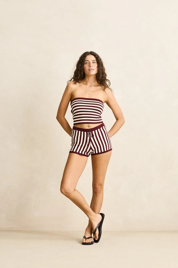 RHYTHM Daybreak Stripe Knit Micro Short Paprika