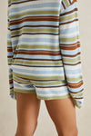 RHYTHM - Frankie Stripe Knit Short Marine Green