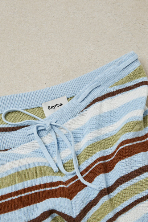RHYTHM - Frankie Stripe Knit Short Marine Green