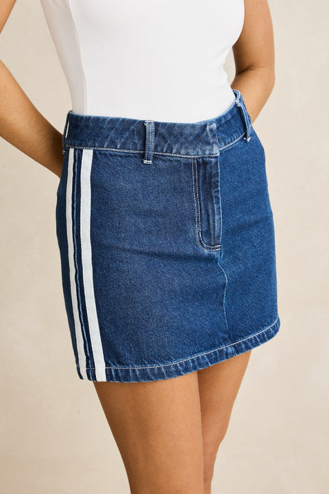 RHYTHM Contrast Denim Skirt