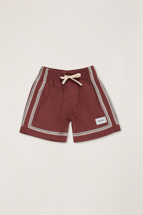 RHYTHM - Kids Twin Trim Heritage Beach Short Vintage Red