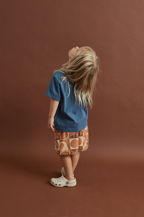 RHYTHM - Kids Waves Ss T-Shirt Vintage Blue