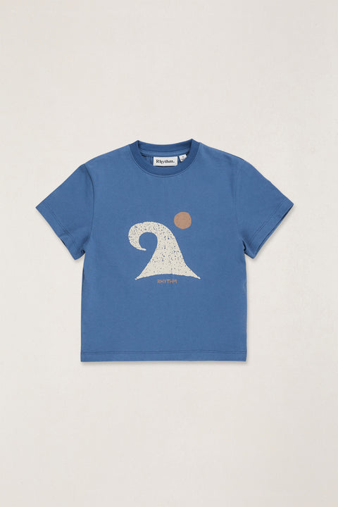 RHYTHM - Kids Waves Ss T-Shirt Vintage Blue