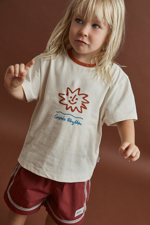 RHYTHM - Kids Cosmic Rhythm Ss T-Shirt Natural