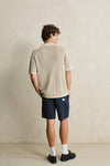 RHYTHM Hi Lo Knit Polo Tobacco