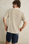 RHYTHM Hi Lo Knit Polo Tobacco