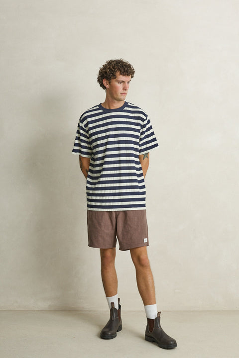 RHYTHM Textured Linen Jam Chocolate