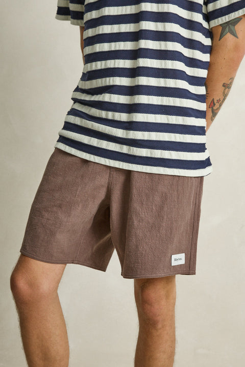 RHYTHM Textured Linen Jam Chocolate