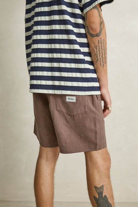 RHYTHM Textured Linen Jam Chocolate