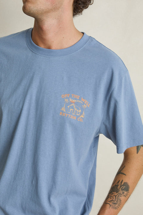 RHYTHM Worn Path Ss T-Shirt Slate