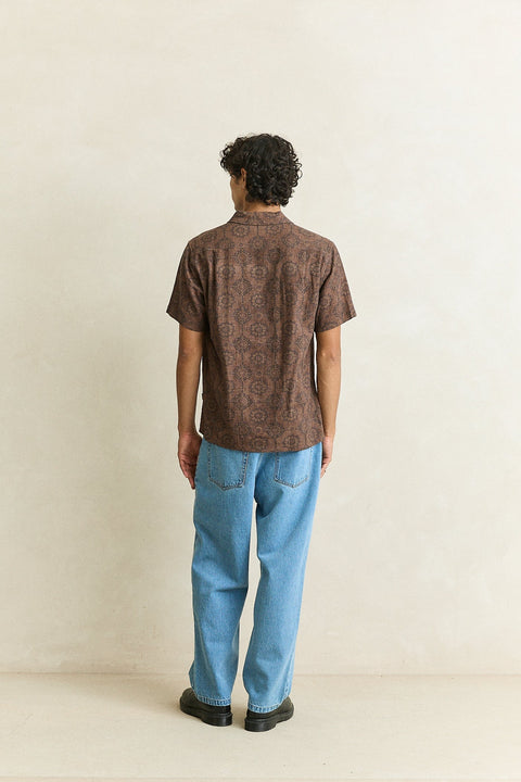 RHYTHM Tangier Ss Shirt Chocolate