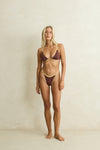 RHYTHM Tierra Contrast Hi Cut Skimpy Pant Chocolate