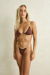 RHYTHM Tierra Contrast Hi Cut Skimpy Pant Chocolate