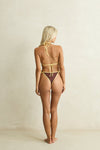 RHYTHM Tierra Contrast Slide Tri Top Chocolate