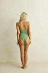 RHYTHM Brighton Eyelet Scrunched Side One Piece Thyme