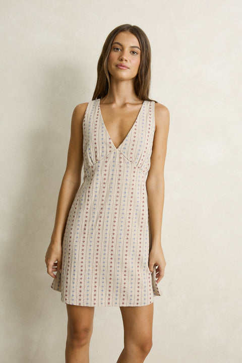 RHYTHM Daisy Floral Mini Dress Sand