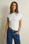 RHYTHM Maya Lace Asymmetric Top White