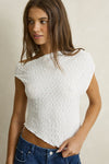 RHYTHM Maya Lace Asymmetric Top White