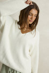 RHYTHM - Adele Oversized Long Sleeve Knit Top Cream