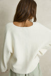 RHYTHM - Adele Oversized Long Sleeve Knit Top Cream