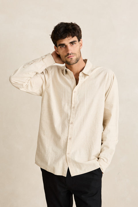 RHYTHM - Classic Linen Ls Shirt