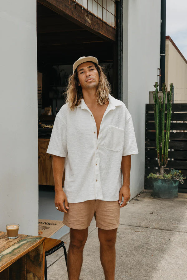 OTTWAY Miller Textured Linen Shorts