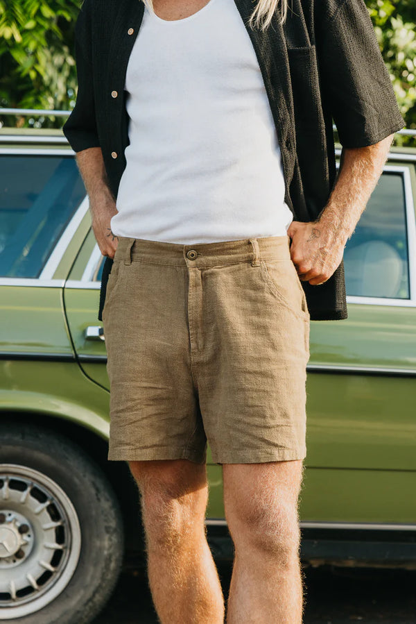 OTTWAY Miller Textured Linen Shorts