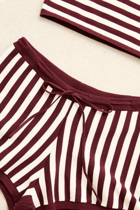 RHYTHM Daybreak Stripe Bandeau Knit Top Paprika