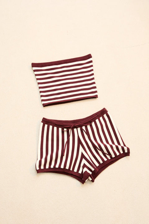 RHYTHM Daybreak Stripe Knit Micro Short Paprika
