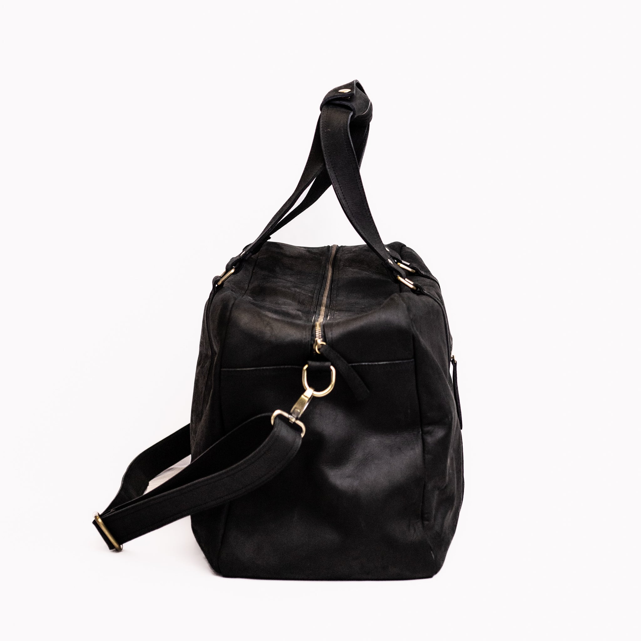 Sydney Leather Overnighter - Matte Black