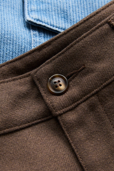 RHYTHM Pes Double Pleated Short Chocolate